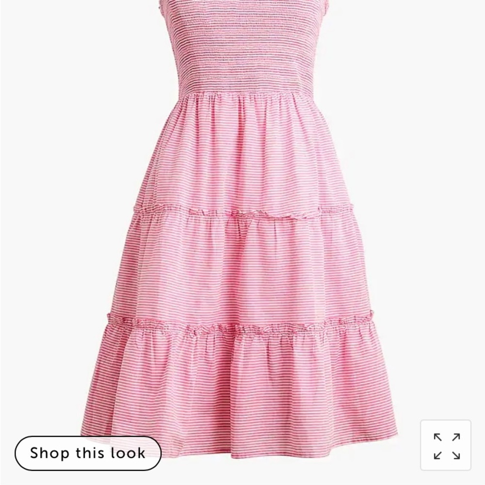J crew Factory smocked pink dress w pockets sized M
